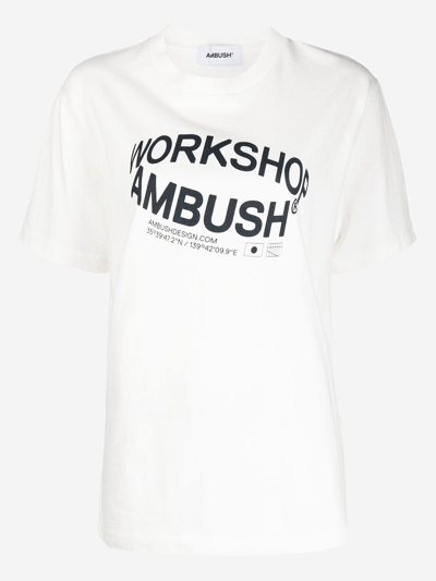 Ambush Logo-print Short-sleeve T-shirt In White