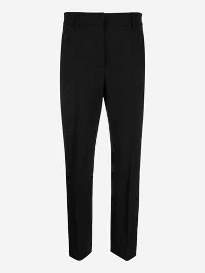Brunello Cucinelli Embellished Tailored Wool Trousers In Nero