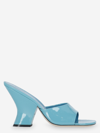 By Far Tais 85mm Patent-leather Sandals In Blue