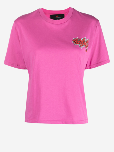 Peuterey Chest Graffiti-print T-shirt In Pink