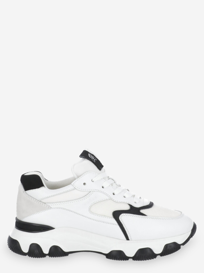 Hogan Hyperactive Leather And Fabric Sneakers In White