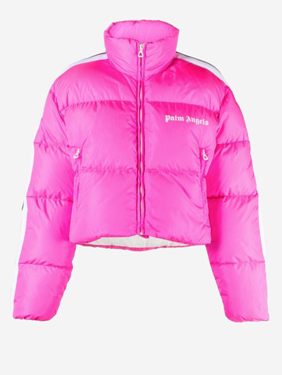 Palm Angels Cropped Track Down Jkt In Pink
