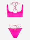 Off-white Cross Coulisse Bikini In Pink