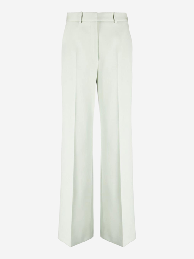 Lanvin Wool Twill Kick Flared Pants In Green