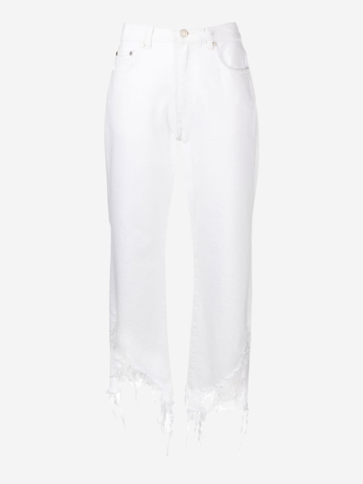 Stella Mccartney Gerade Jeans Im Distressed-look In White