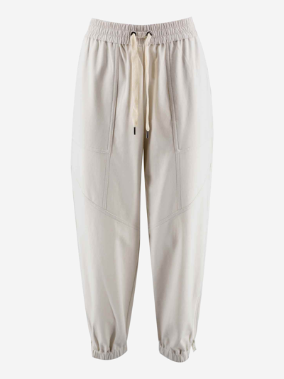 Brunello Cucinelli Cotton Trousers In Beige