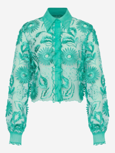 Alberta Ferretti Lace Shirt In Green