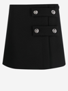 Versace Mini Skirt With Medusa Buttons In Black