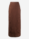 Valentino Cotton Skirt In Brown