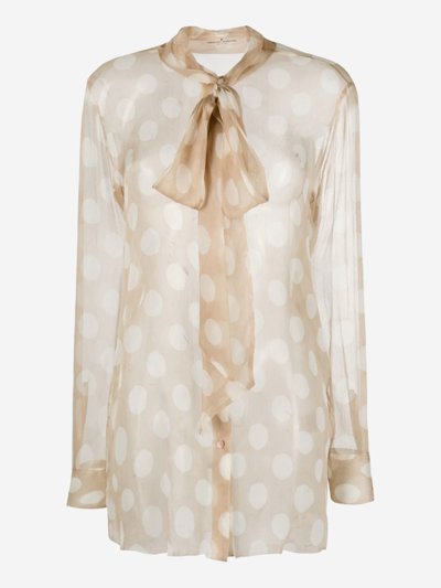 Ermanno Scervino Silk Shirt In Beige