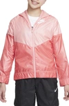 Nike Sportswear Kids' Windrunner Water Repellent Hooded Jacket In Pink
