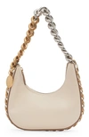 Stella Mccartney Two-tone Chain Faux-leather Shoulder Bag In 9000 Pure White