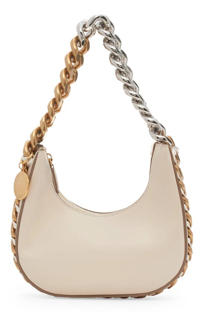 Stella Mccartney Two-tone Chain Faux-leather Shoulder Bag In 9000 Pure White