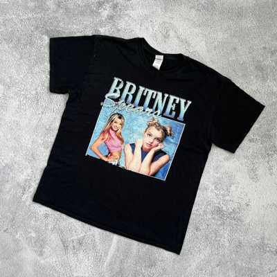 Pre-owned Band Tees X Vintage 2000s Britney Spears Black T-shirt Size M