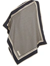 Balmain Asymmetrical Scarf-style Top With Mini Monogram Print In Ivory/black