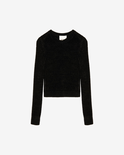 Isabel Marant Panila Velour-knit Sweater In Black