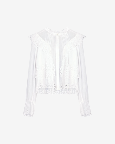 Isabel Marant Étoile Leaza Pintucked Cotton-voile Blouse In White
