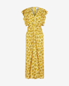 Isabel Marant Lyndsay Ruched Floral Print Midi Dress In Yellow
