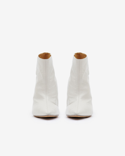 Isabel Marant Dylvee Low Leather Boots In White