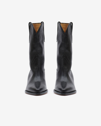 Isabel Marant Dahope Leather Cowboy Boots In Black