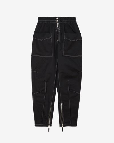 Isabel Marant Tilseno Cotton Trousers In Grey