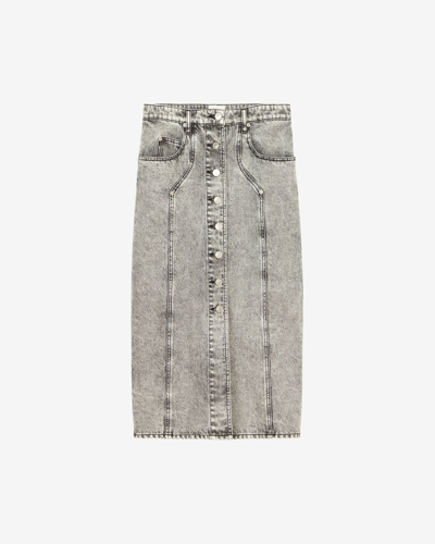 Isabel Marant Étoile Vandy Denim Skirt In Light Gray