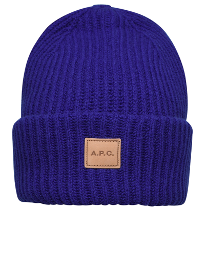 APC A.P.C. MAN A.P.C. ELECTRIC BLUE CASHMERE BLEND MICHELLE BEANIE