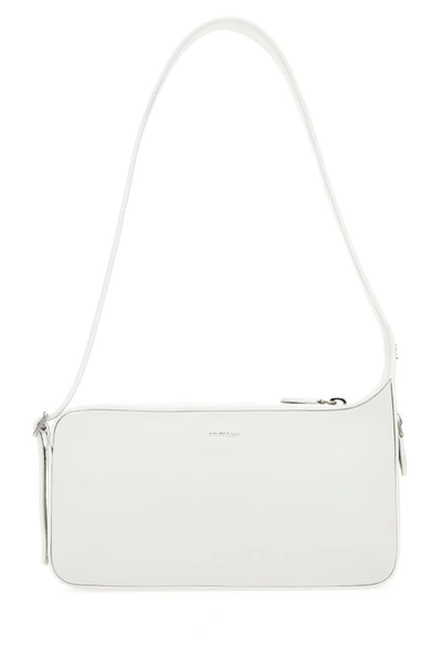 Courrèges Zipped Leather Shoulder Bag In White