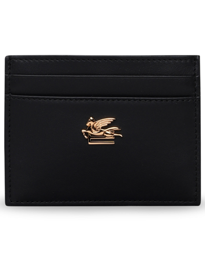 Etro Woman Black Leather Card Holder