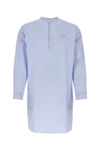 Prada Man Embroidered Poplin Shirt In Multicolor