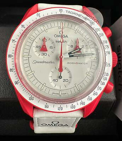 Pre-owned Omega X Swatch Swatch Moonswatch "mission To Mars" Swatch X Omega White 42 So33r100