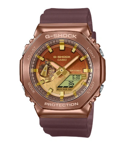 Pre-owned G-shock Casio  Analog-digital Brown-translucent Purple Men's Watch Gm2100cl-5a