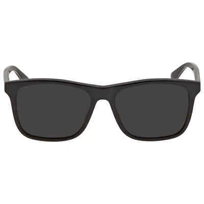 Pre-owned Gucci Polarized Grey Square Men's Sunglasses Gg0381sn 007 57 Gg0381sn 007 57 In Gray