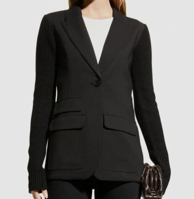 Pre-owned Capsule $409  121 Women's Black Lovell Knit Single-breasted Jacket Plus Size 1x