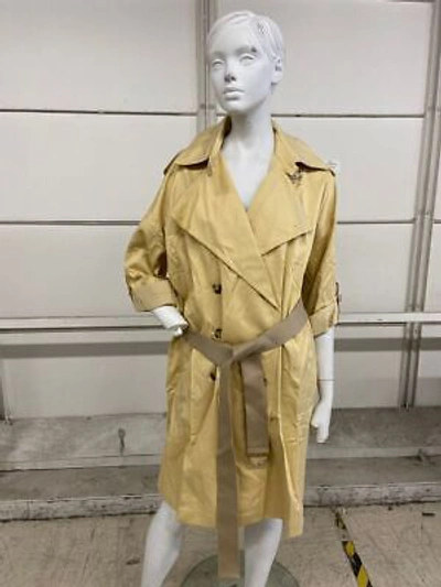 Pre-owned Club Monaco Adjustable Sleeve Soft Trench Women's Size S Chamomile In Yellow