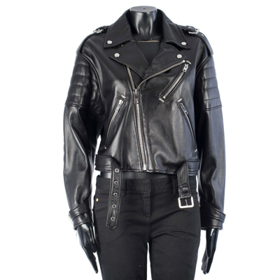 Pre-owned Celine 5200$ Black Leather Biker Jacket - Padded Sleeves, Nappa