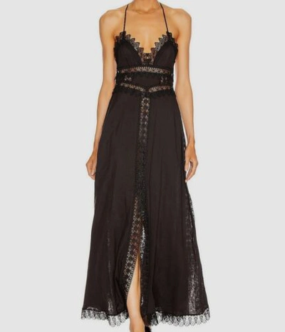 Pre-owned Charo Ruiz $473  Women's Black Imagen Crochet Dress Size L