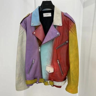 Pre-owned Celine Multicolor Leather Jacket In L And Xl