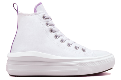 Pre-owned Converse Chuck Taylor All Star Move Platform Hi White Pixel Purple (gs) In White/pixel Purple