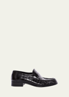 The Row Soft Leather Flat Loafers In Black