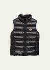 Moncler Girl's Ghany Quilted Puffer Down Vest In Black