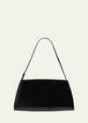 The Row Dalia Shoulder Bag In Polished Leather In Black