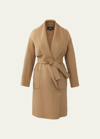 Mackage Thalia Belted Wool Coat In Tan