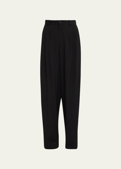 THE ROW RUFOS PLEATED WIDE-LEG WOOL TROUSERS