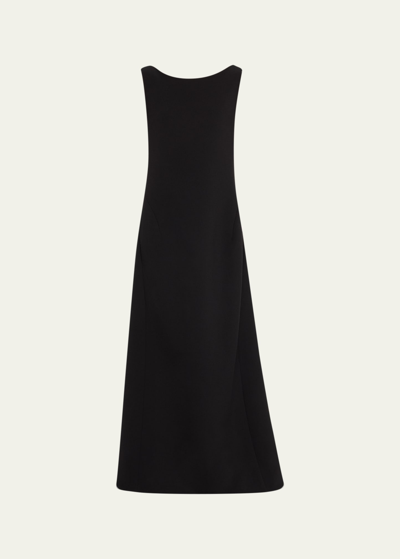 The Row Rhea Wool-blend Maxi Dress In Black