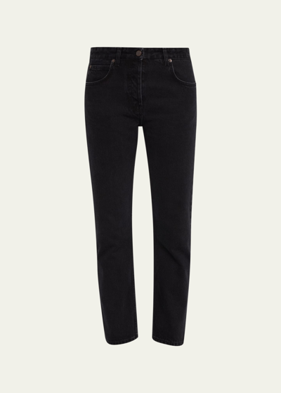 The Row Riaco Slim-leg Crop Jeans In Black
