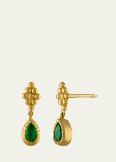 Prounis Jewelry Small Emerald Nona Earrings In Yg