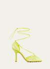 Bottega Veneta Mesh Stretch Sandals In Kiwi