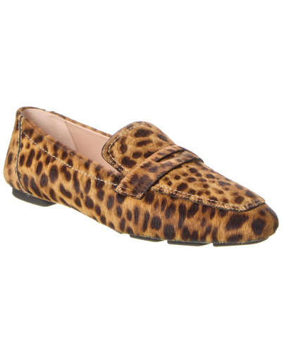 Stuart Weitzman Jet Leopard Fur Penny Loafers In Brown