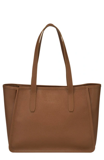 Longchamp Women's Le Foulonne Large Leather Tote Bag In Caramel